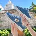 thumbnail image 5 of XDDLITP Women's Slip-On Canvas Sneakers - Fashionable, Comfortable Mules with Non-Slip Loafers Design for Casual Backless Wear,Blue 36(US-6), 5 of 5