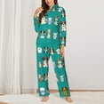 thumbnail image 2 of Disketp Cartoon Dogs for Pajamas Set Long Sleeve Sleepwear Womens Button Down Nightwear Pj Sets-Medium, 2 of 7