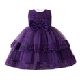 thumbnail image 3 of Kids Flower Girl Dresses for Wedding Purple Sleeveless Princess Girls Party Dress Girls Summer Dresses 4T, 3 of 9