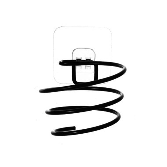 Moyic Secador de pelo eléctrico montado en la pared, soporte para inodoro, baño, secador de pelo, estante de almacenamiento, estante sin agujeros Juegos de accesorios de baño Negro Moyic HA000846-02B