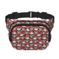 thumbnail image 1 of Balery Skull and Roses Mochila Cinturón para Mujeres y Hombres, Bolsa de Cintura Impermeable de Doble Capa con Correa, 1 of 9