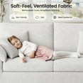 thumbnail image 3 of EOP 89.8" Wide Cloud Compression Sofa, Full Sponge Loveseat with Deep Seat, Upholstered Couch with 4 Pillows, No Assembly Required for Small Living Spaces, Beige, 3 of 10