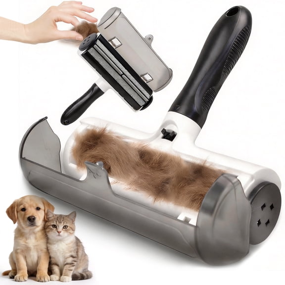 Pet Hair Remover, Reusable Lint Roller, Cat and Dog Hair Remover for Couch, Carpet, Clothing and Bedding, Portable Multi-Surface Fur Removal Tool