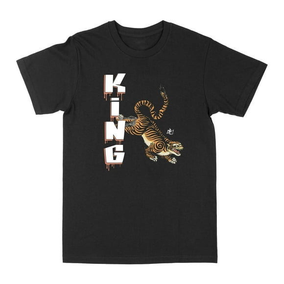 T-Shirt Moyen Noir Tigre Amusant