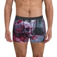 thumbnail image 1 of Balery Gothic Red Skull Cemetery Calzoncillos bóxer para hombre, ropa interior de algodón suave y transpirable con cinturilla de nailon-Large, 1 of 5