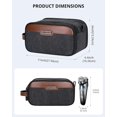 thumbnail image 4 of WITZMAN Canvas Toiletry Bag for Men Large Capacity Hanging Dopp Kit for Men Leather Toiletries Water-Resistant Bathroom Bag(A8002 Black), 4 of 9