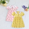 thumbnail image 2 of HILEELANG Toddler Little Girls 2 Pack Short Sleeve Dresses, Soft Cotton Summer Play Dress Set for Vacation Birthday Everyday Wear, 2T-7T, 2 of 6