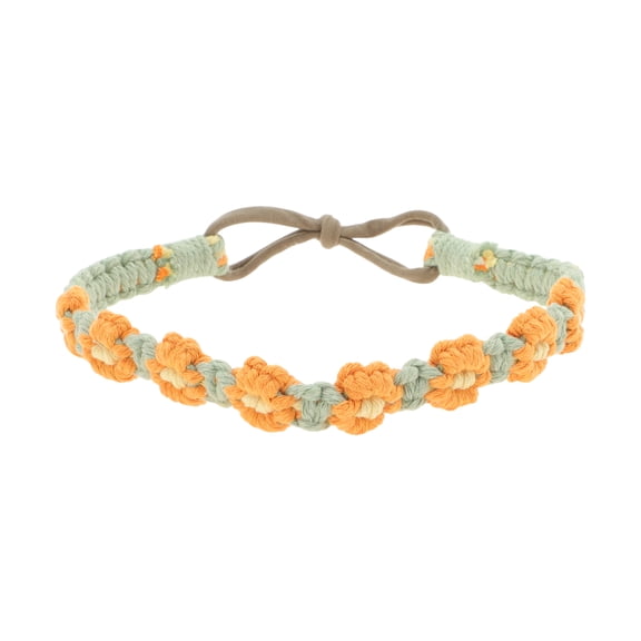 Unique Bargains 1 Pc Hand-woven Stretch Headbands for Women Orange Green