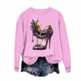 thumbnail image 5 of Xuyuer Women's Carnival Printed Long Sleeved Round Neck Mardi Gras Sweatshirt Carnival Outfits Women Carnival Sweatshirts Fat Tuesday Fashionable Pullover Tops, 5 of 6