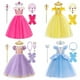 thumbnail image 2 of Disney vestido de princesa Aurora Belle para niñas, disfraz de Rapunzel, ropa de fiesta de cumpleaños para niños, Cosplay de carnaval, Blancanieves, Cenicienta, 2 of 5
