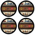 thumbnail image 2 of Silicone Non-Slip Drink Coasters with Removable Printed Absorbent Felt Pad - Set of 4 - Trains & Signs II - Image by Dan Morris, 2 of 3