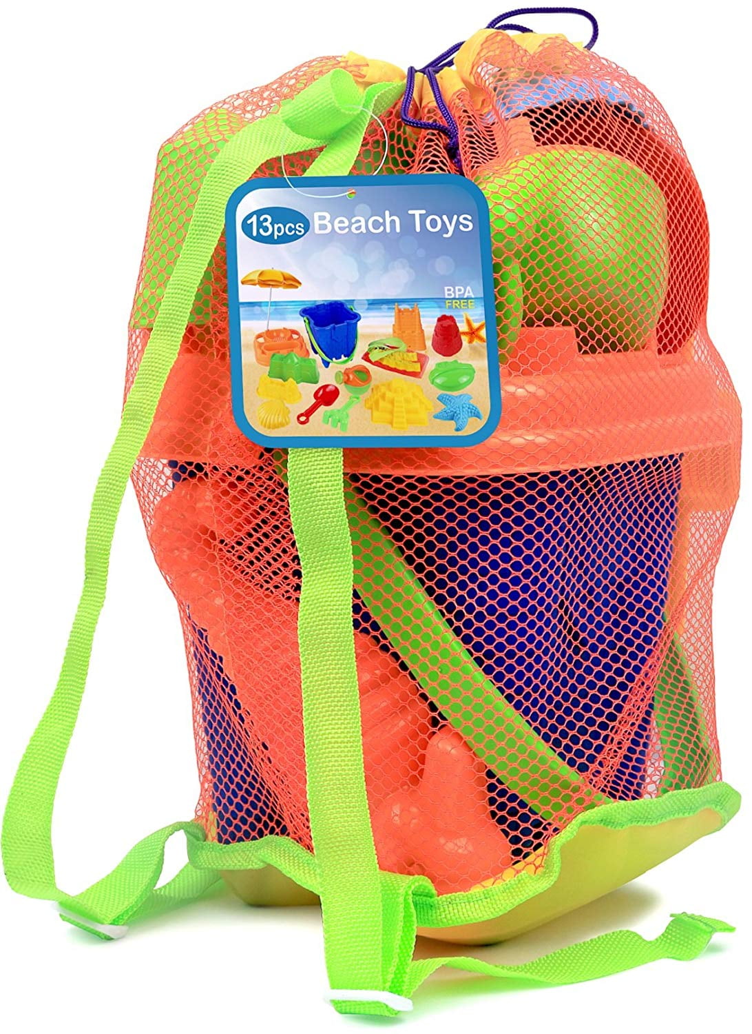 13 Piece Sand Castle Mold Set, Fun and Colorful 13 piece sand castle