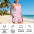 thumbnail image 6 of Xixirimido Pink Leopard Cheetah Print Two Piece Tankini Swimsuits for Women with Shorts Tummy Control Bathing Suits Athletic Swimwear with Pockets UPF Protection, 4XL, 6 of 7