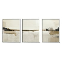 Stupell Industries Abstract Beige Landscape Nature Painting White Framed Art Print Wall Art, 16 x 20, Set of 3