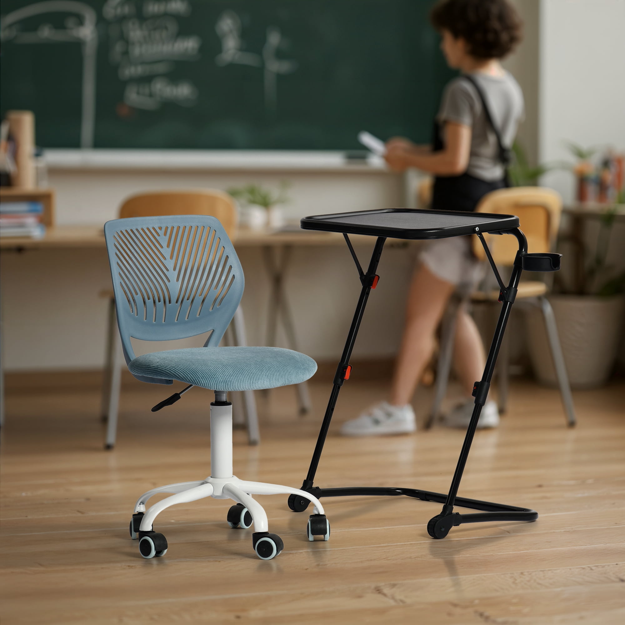 Homy Casa Swivel School Student Chair with Adjustable Height – Ideal for Classrooms, Reading Areas