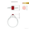 thumbnail image 4 of ANGARA Natural Emerald-Cut Ruby Halo Twisted Shank Ring in 14K White Gold for Women (Size-6x4mm) | July Birthstone Jewelry for Her | Natural Ruby Rings, 4 of 9