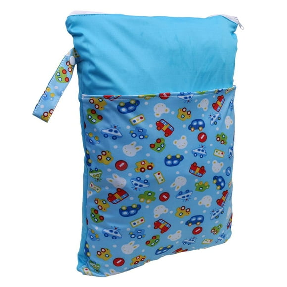 Bolsa de pañales de bebé de dibujos Bolsa de pañales Organizador de viaje Cremallera impermeable Azul Zulema Sostenedor del pañal