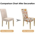 thumbnail image 4 of 4 Pcs Fall Dining Chair Covers, Autumn Pumpkin Maple Leaves Buffalo Check Stretch Removable Washable Seat Slipcovers, Thanksgiving Kitchen Dining Room Hotel Decor, 4 of 6