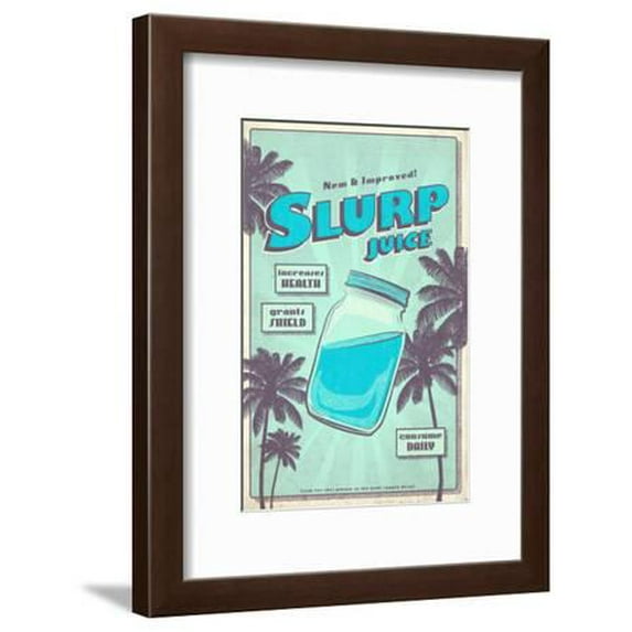 Slurp Juice, Framed Art Print Wall Art