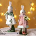 thumbnail image 5 of CEaster Bunny estatuilla resina conejo bufanda estatua al aire libre jardín patio decoración esquí esquí Gafas de esquí, 5 of 5