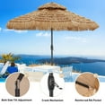 thumbnail image 4 of Autlaycil 9 ft 2-Tier Patio Tiki Umbrella, Hawaiian Thatched Umbrella with Push Button Tilt, Pool, Patio, Beach, 4 of 6