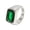 Silver Plated Green, variant on Women's Square Gemstone Signet Rings Fancy Cut Cubic Zirconia Chunky Wedding Rings Silver Plated White Size 6