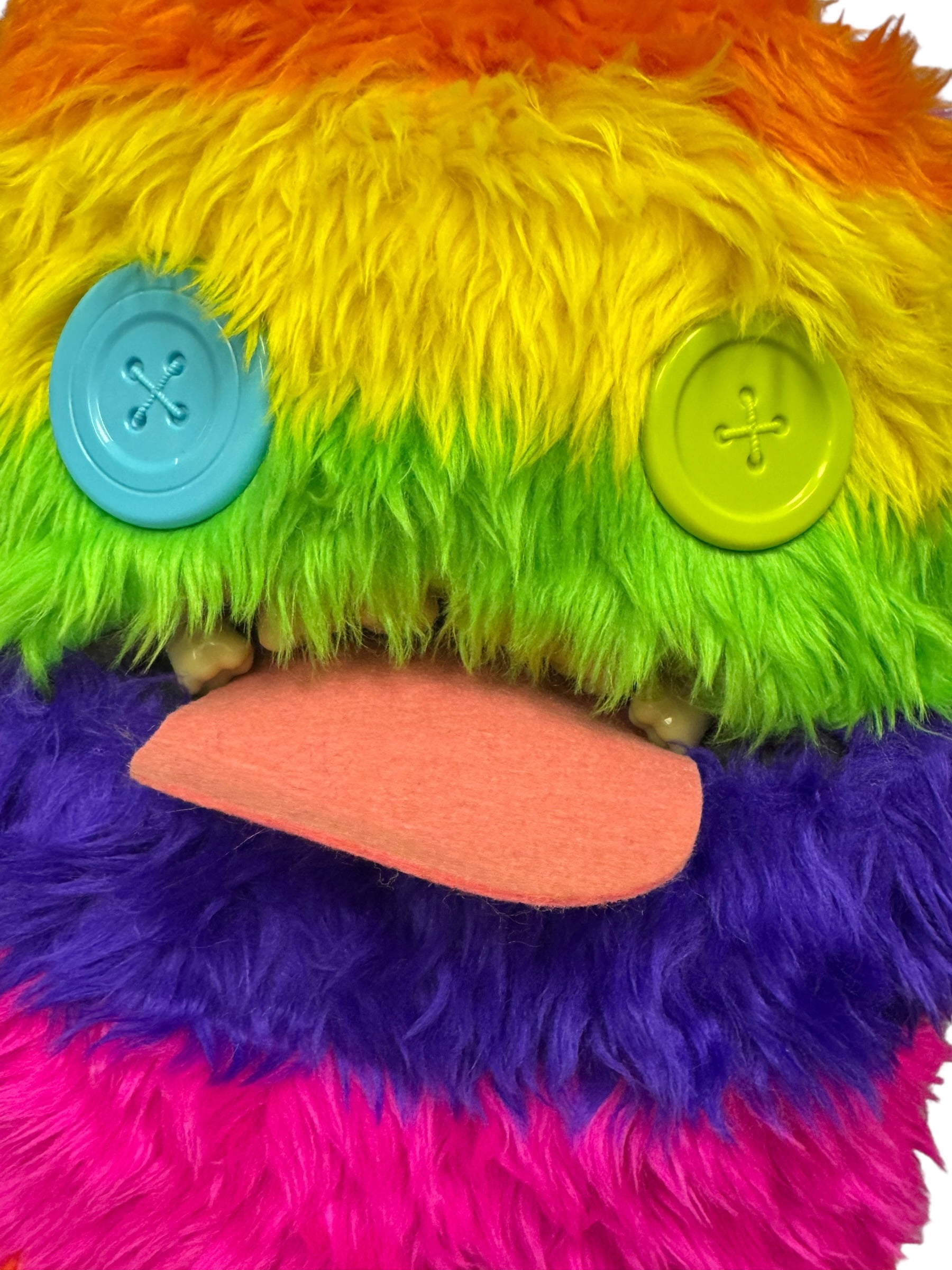 17" Fuggler Bigg Fugg Oogah Boogah (Rainbow Stripe) Funny Ugly Monsters Plush Weird Alternative Plush Human-like teeth, Large and in Charge
