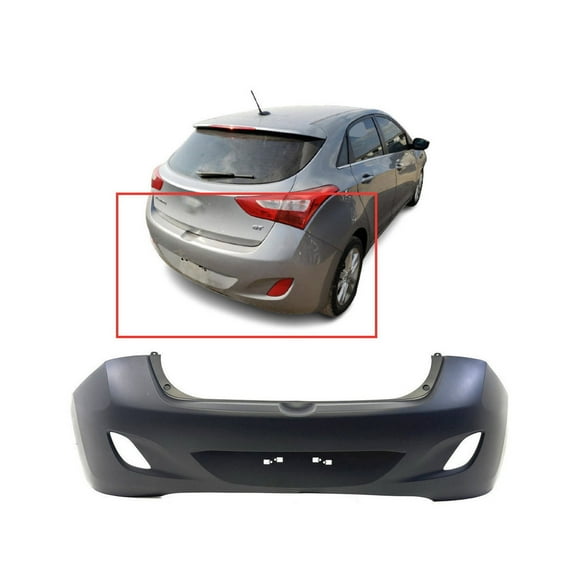 DCP Primed Rear Bumper Cover Fascia for 2013-2016 Hyundai Elantra Base GL GLS SE L