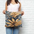 thumbnail image 3 of Throw Pillow Covers 26x26 Inch, Navy Blue Brown Decorative Pillow Cases for Couch Sofa Bed, Tropical Palm Leaves Vintage Cotton Linen Square Home Decor Pillowcases with Hidden Zipper, 3 of 7