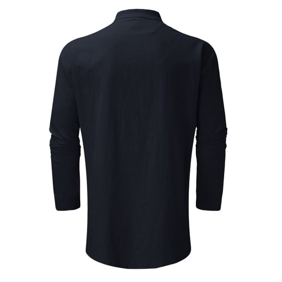 Akiihool Mens Long Sleeve Dress Shirts Dress Shirt Tropical Gift Winter Unisex Button Down Shirts (Dark Blue,4XL)