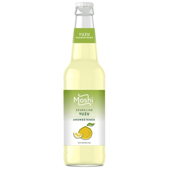 Moshi Yuzu Sparkling Drink, Unsweetened Sparkling Water, 12oz (Pack of 12)
