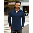 thumbnail image 4 of COOFANDY Mens Casual Polo Shirts Button Basic Long Sleeve Shirt Solid Color Collared Golf Shirt, 4 of 7