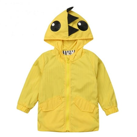 Boys Hooded Winter Jacket - Kids Little Boys Girls Dinosaur Raincoat Jacket Hooded Outwear Fall Winter School Pizex 1-2Y