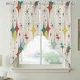 thumbnail image 5 of Colorful Stars Swag Valances for Windows 2 Pack Vintage Green Yellow Orange Star Shiny Diamonds Linen Texture Swag Kitchen Curtains 63 Inches Long Rod Pocket Window Treatment for Kitchen 36"x63", 5 of 9
