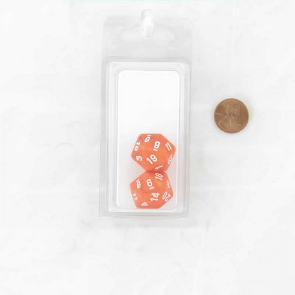 Solar Vortex Dice with White Numbers D20 Aprox 16mm (5/8in) Pack of 2 Wondertrail