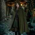thumbnail image 6 of VZQI Renaissance Hooded Cloak Costume Medieval Cosplay Wizard Witch Cape, 6 of 8