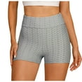 thumbnail image 2 of Lroveb Yoga Shorts for Women, High Waisted Athletic Workout Shorts, Hip Stretch Running Fitness Pants Wrinkled Biker Shorts Grey, 2 of 3