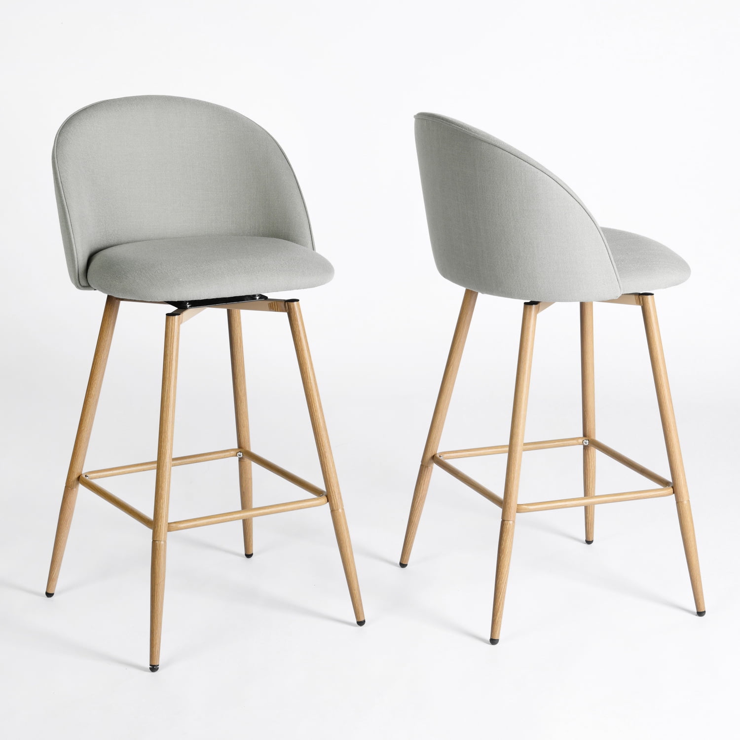 Homy Casa 2-Pack Swivel Patio Bar Stools, 26" Outdoor Bar Chairs for Backyard, Balcony, Bistro