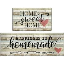 omezin Kitchen Mat Set of 2, Anti-Fatigue Kitchen Rugs Non-Slip Kitchen Floor Mats, First New Home Warming Gifts - Home Sweet Home Kitchen Decor, 17"x 30" 17"x 47"