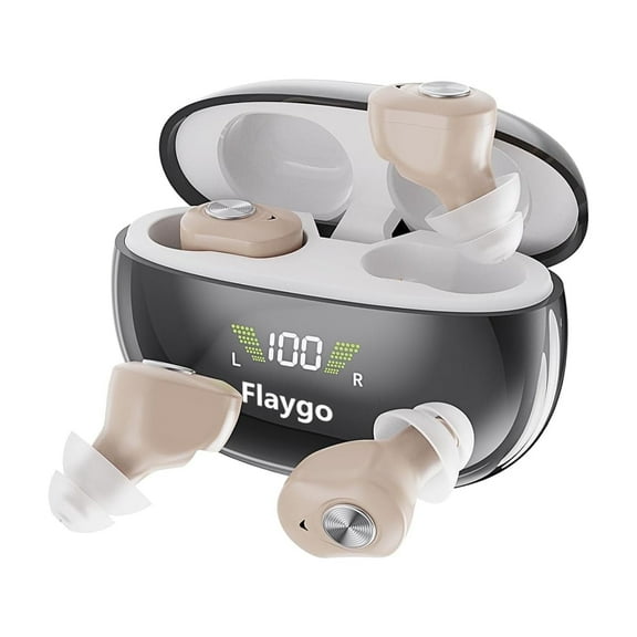 Adofi Hearing Aids, Rechargeable Digital In-the-Ear Hearing Aid Set with 8 Pairs of Soft Domes, 3.3 Gram Piece