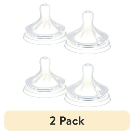 (2 pack) Philips Avent Natural Response Nipples, Fast Flow (Flow 4), 4-Pack, SCY964/04