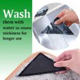 thumbnail image 1 of 8Pcs Area Rug Gripper Pad Non Slip Anti Curling Carpet Mat Tape Self- Adhesive Reusable Wood Floor Stickers, 1 of 3