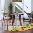 thumbnail image 3 of Sunflower Round Area Rug 5Ft Washable Circle Rugs for Living Room Bedroom, Summer Botanical Elegant Floral Wooden Non-Slip Carpet Floor Mats Indoor Outdoor Carpet Runner Aesthetic Home Decor, 3 of 8
