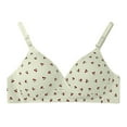 thumbnail image 4 of ALLLIST Wirefree Women Bras Full Coverage Unlined Training Green Comfy Cherry Prints T Shirt Bras for Ladies Size S-XL, 4 of 5