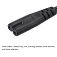 thumbnail image 4 of Uxcell 2Prong AC Power Cord 6ft 18 AWG 2Slot to C8 Female Cable Replacement Black, 4 of 5