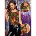 thumbnail image 2 of INSPIRE CHIC Camiseta sin mangas con cuello redondo y lentejuelas brillantes para mujer Sirena XS, 2 of 4