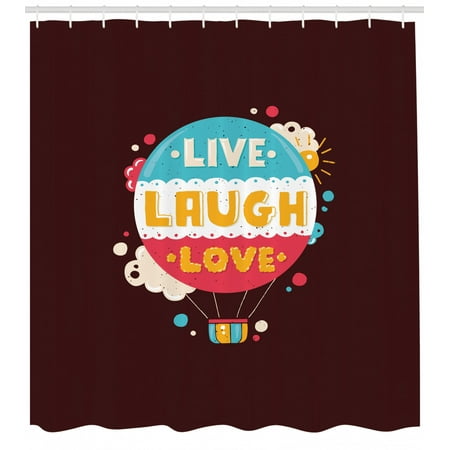 Love Shower Curtain Colorful Hipster Hot Air Balloon With Live Love Shower Curtain Colorful Hipster