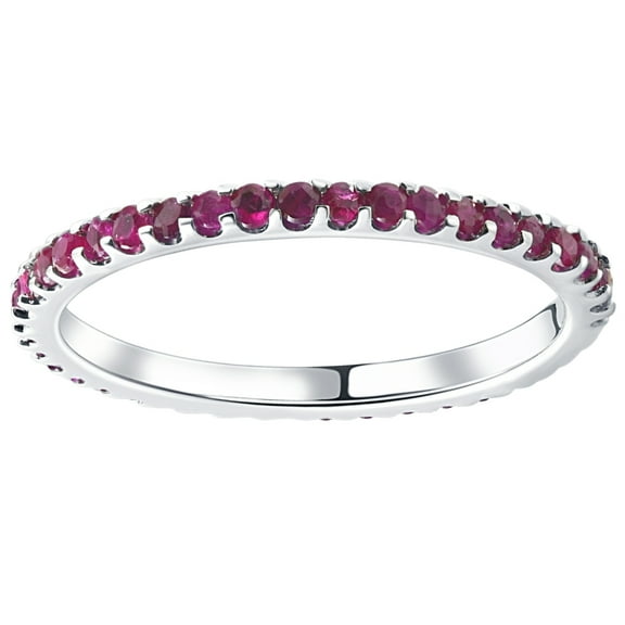 Pompeii 3/4Ct Ruby Eternity Ring Anniversary Band 10k White Gold (,)