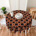thumbnail image 6 of Halloween Tablecloth Black and Orange Checkered Cat Pumpkin Tablecloth Washable Reusable Round Tablecloth 60 Inch, for Halloween Party Holiday Dinner Kitchen Dining Table Decor, 6 of 6