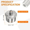 thumbnail image 2 of Uxcell Stainless Steel Hex Nipple 1/8" NPT Male x 1" NPT Male Pipe Fitting, 2 of 6